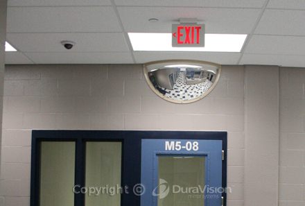 CCTV with half dome mirror